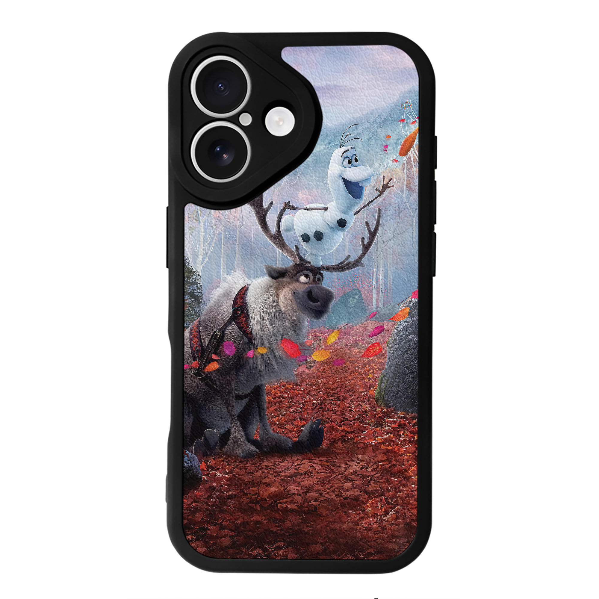 （画像用） アナと雪の女王 アンナ エルサ Frozen Anna Elsa 【iPhone 16シリーズ対応】シリコンスマホケース（レザー調） 材質：シリコン